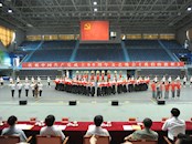 beat365中文官网舞蹈学院顺利完成庆祝建党90周年文艺晚会《我们的旗帜》模拟场地排练任务